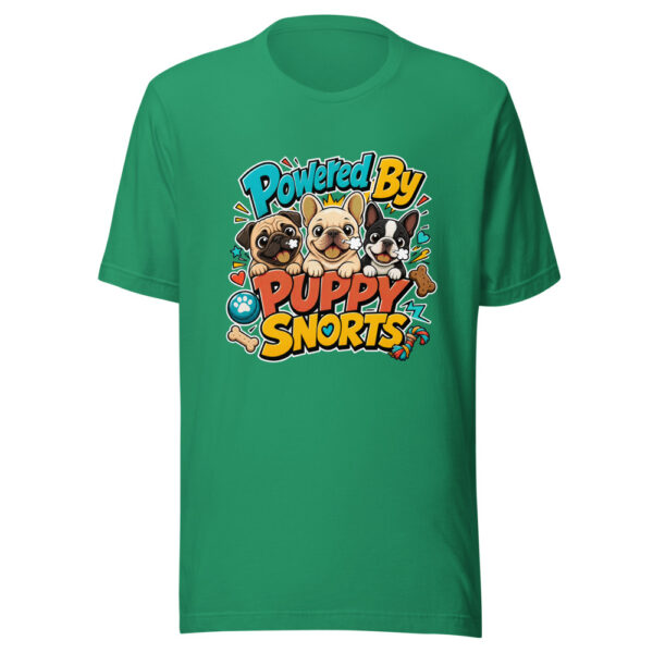 Powered By Puppy Snorts Graphic Tee mockup 15
