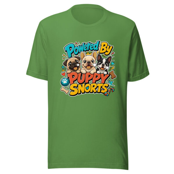 Powered By Puppy Snorts Graphic Tee mockup 16