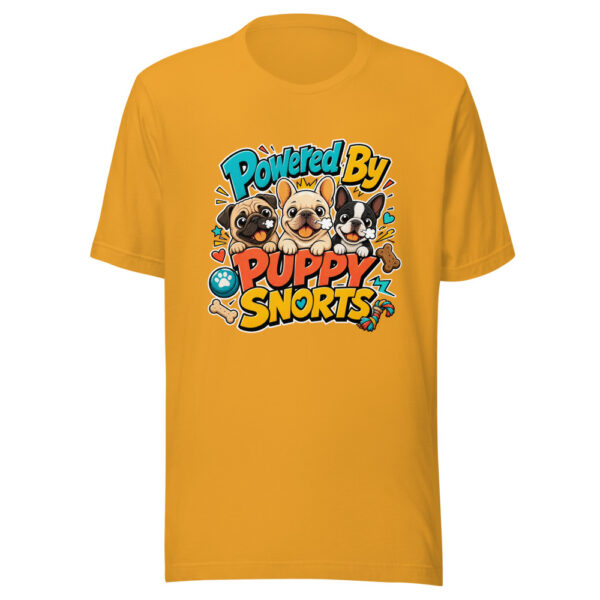 Powered By Puppy Snorts Graphic Tee mockup 3