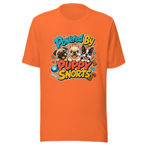 Powered By Puppy Snorts Graphic Tee mockup 5