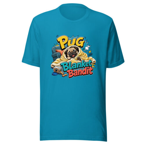 Pug Blanket Bandit Graphic Tee mockup 1 Pug Blanket Bandit Graphic Tee front view