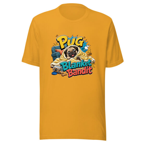 Pug Blanket Bandit Graphic Tee mockup 2