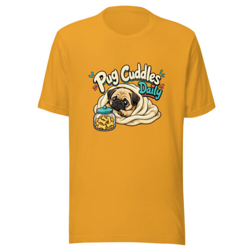 Pug Cuddles Daily Graphic Tee front view