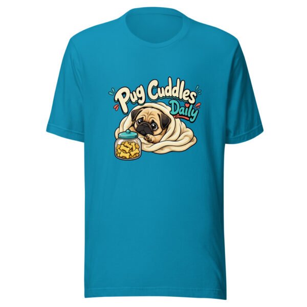 Pug Cuddles Daily Graphic Tee mockup 2