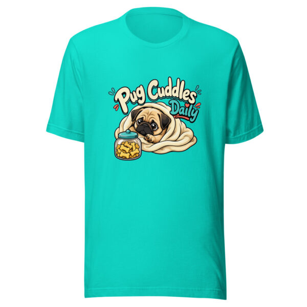 Pug Cuddles Daily Graphic Tee mockup 3
