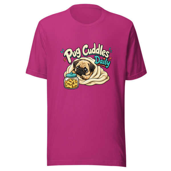Pug Cuddles Daily Graphic Tee mockup 4
