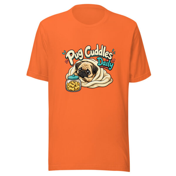 Pug Cuddles Daily Graphic Tee mockup 5