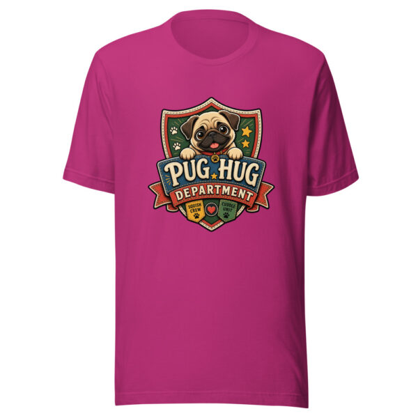 Pug Hug Department Graphic Tee mockup 4