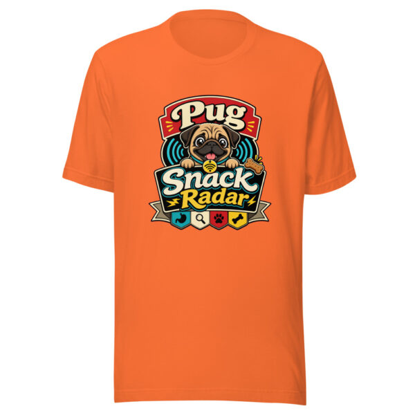 Pug Snack Radar Graphic Tee mockup 6