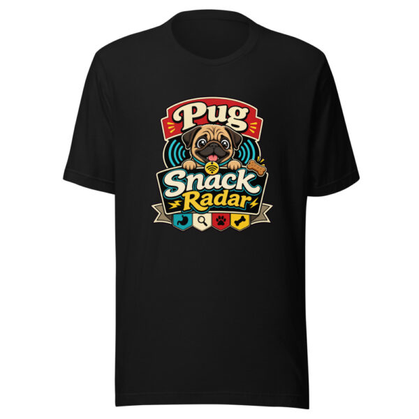 Pug Snack Radar Graphic Tee mockup 7