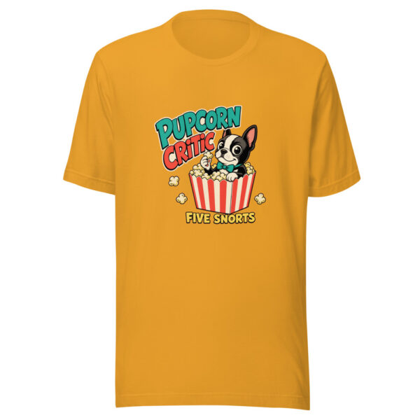 Pupcorn Critic Five Snorts Pupcorn-critic Graphic Tee mockup 3 Pupcorn Critic Five Snorts Pupcorn-critic Graphic Tee mockup 3