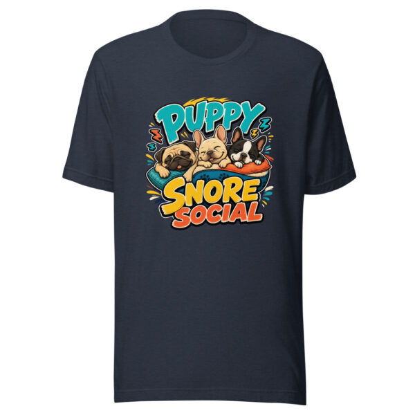 Puppy Snore Social Graphic Tee mockup 13