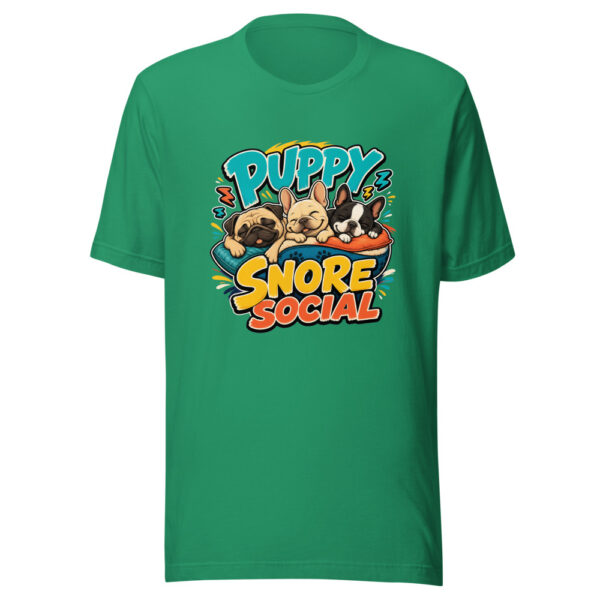 Puppy Snore Social Graphic Tee mockup 15