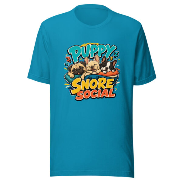 Puppy Snore Social Graphic Tee mockup 2