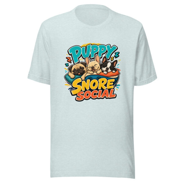 Puppy Snore Social Graphic Tee mockup 22