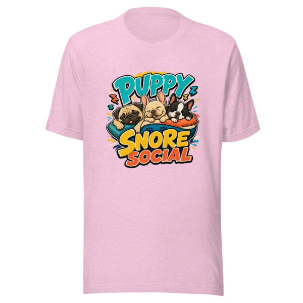 Puppy Snore Social Graphic Tee mockup 23