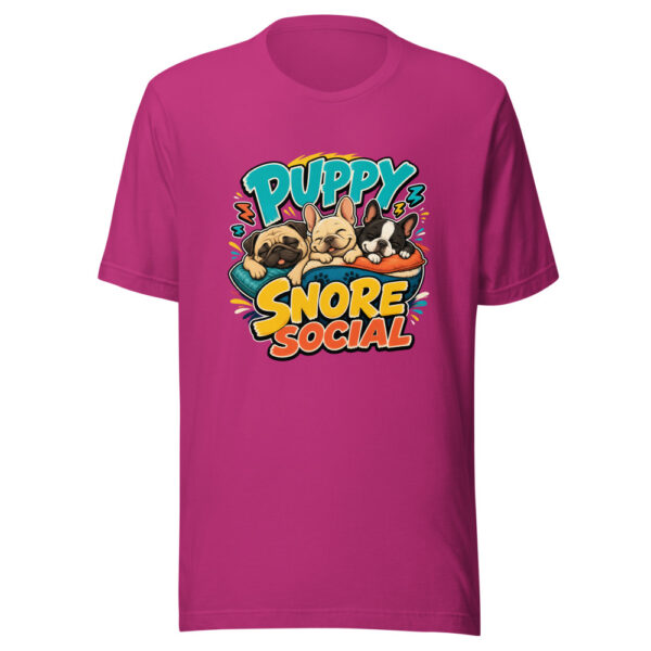Puppy Snore Social Graphic Tee mockup 4