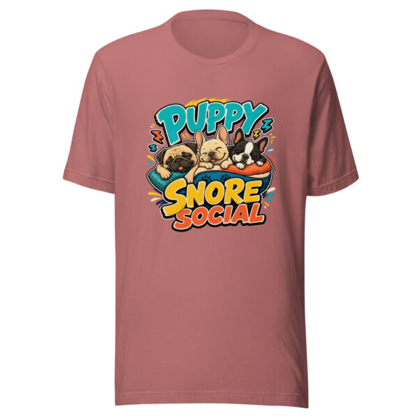 Puppy Snore Social Graphic Tee mockup 6