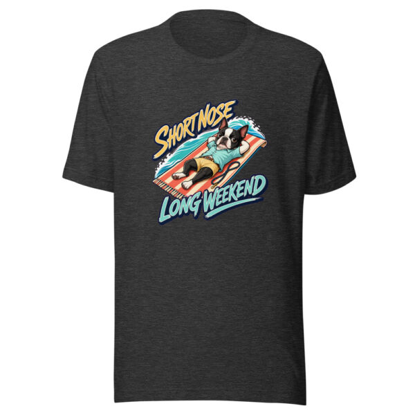 Short Nose Long Weekend Graphic Tee mockup 12