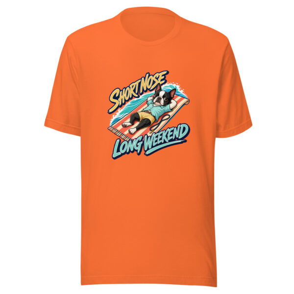 Short Nose Long Weekend Graphic Tee mockup 17