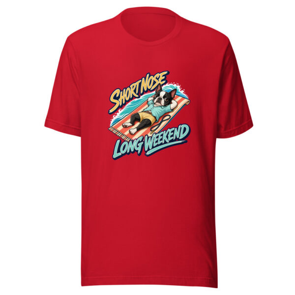 Short Nose Long Weekend Graphic Tee mockup 19