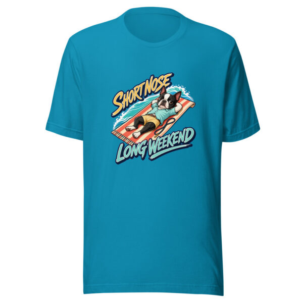 Short Nose Long Weekend Graphic Tee mockup 2