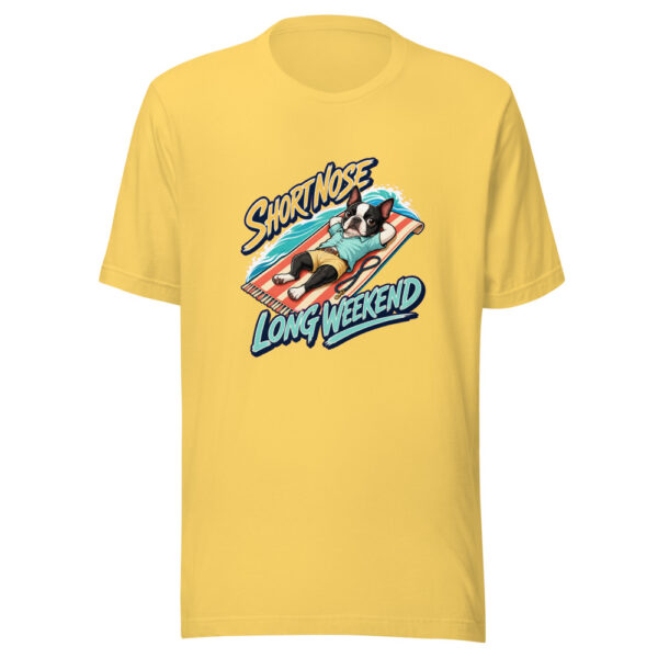 Short Nose Long Weekend Graphic Tee mockup 20