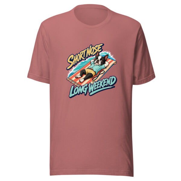 Short Nose Long Weekend Graphic Tee mockup 21