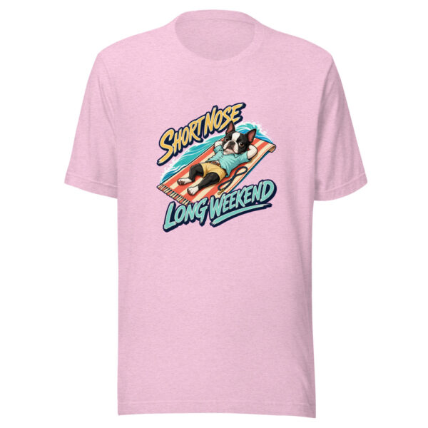 Short Nose Long Weekend Graphic Tee mockup 23