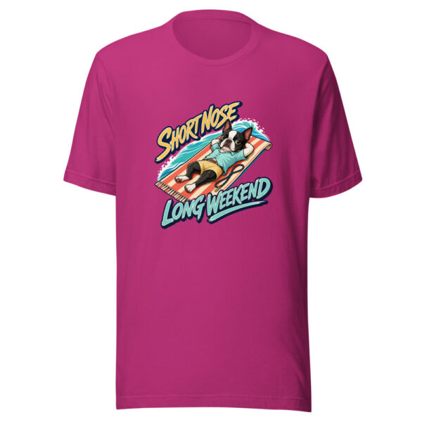 Short Nose Long Weekend Graphic Tee mockup 5