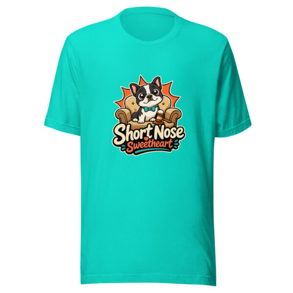 Short Nose Sweetheart Graphic Tee mockup 3