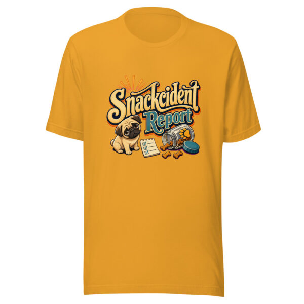 Snackcident Report Graphic Tee mockup 2