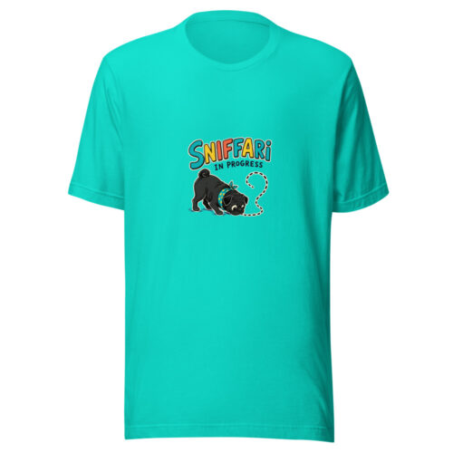 Sniffari In Progress Pug-sniffari Graphic Tee mockup 1 Sniffari In Progress Pug-sniffari Graphic Tee front view