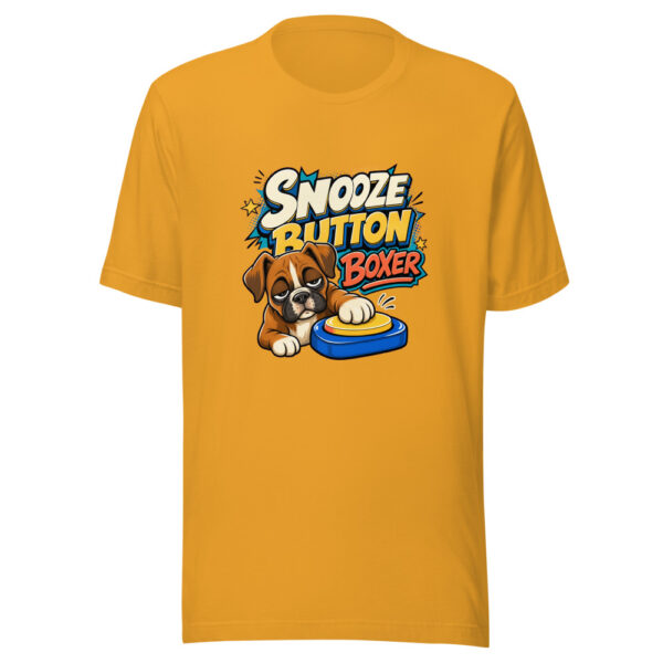 Snooze Button Boxer Graphic Tee front view