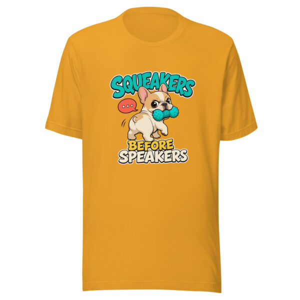 Squeakers Before Speakers Puppy-playtime-pun Graphic Tee mockup 1 Squeakers Before Speakers Puppy-playtime-pun Graphic Tee front view