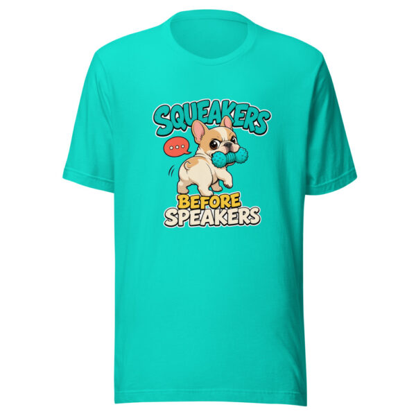 Squeakers Before Speakers Puppy-playtime-pun Graphic Tee mockup 3 Squeakers Before Speakers Puppy-playtime-pun Graphic Tee mockup 3