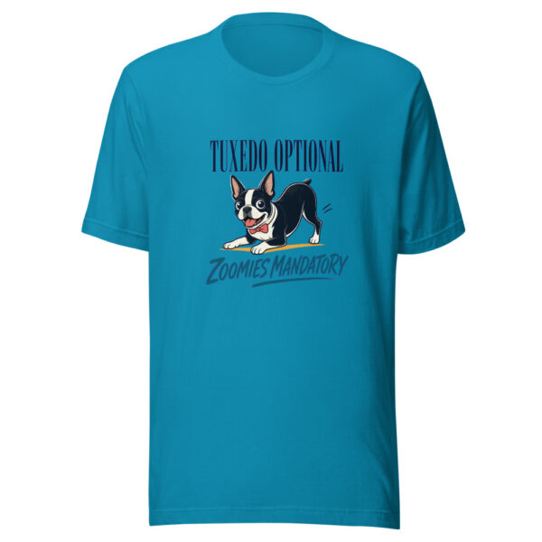 Tuxedo Optional Zoomies Mandatory Boston-tuxedo-zoomies Graphic Tee mockup 1 Tuxedo Optional Zoomies Mandatory Boston-tuxedo-zoomies Graphic Tee front view