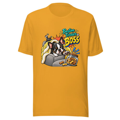 Boston Terrier Boss Graphic Tee mockup 1 Boston Terrier Boss Graphic Tee front view