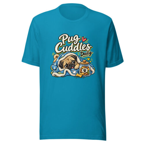 Pug Cuddles Daily Graphic Tee mockup 1 Pug Cuddles Daily Graphic Tee front view
