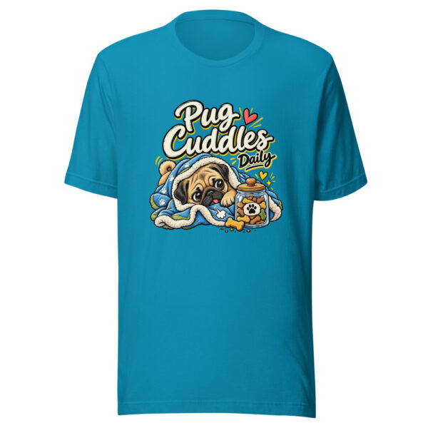Pug Cuddles Daily Graphic Tee front view