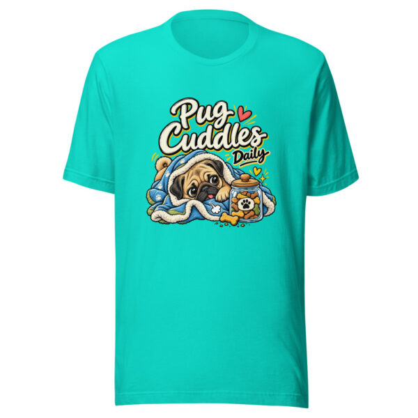Pug Cuddles Daily Graphic Tee mockup 2