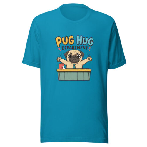 Pug Hug Department Puppy-micro-scene-doodle Graphic Tee mockup 1 Pug Hug Department Puppy-micro-scene-doodle Graphic Tee front view