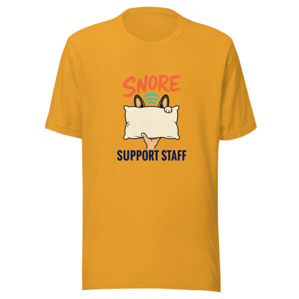 Snore Support Staff Graphic Tee mockup 1 Snore Support Staff Graphic Tee front view