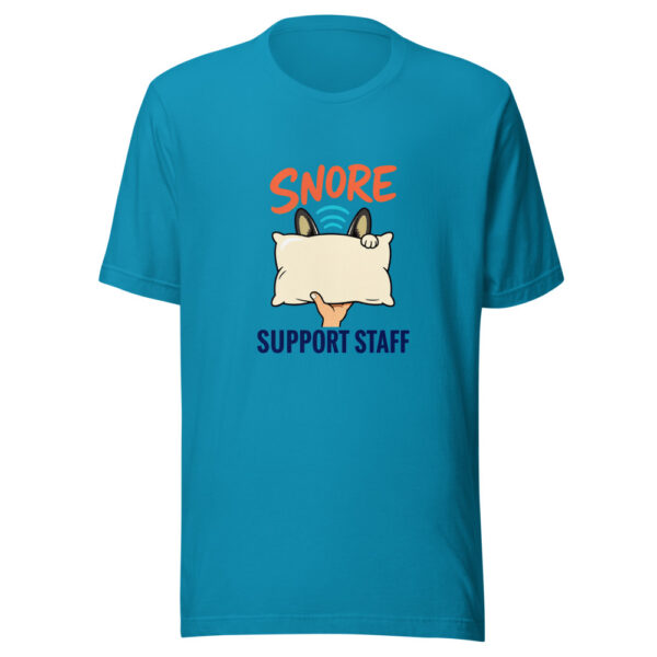 Snore Support Staff Graphic Tee mockup 2 Snore Support Staff Graphic Tee mockup 2
