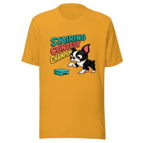 Stairing Contest Champion Graphic Tee mockup 1 Stairing Contest Champion Graphic Tee front view