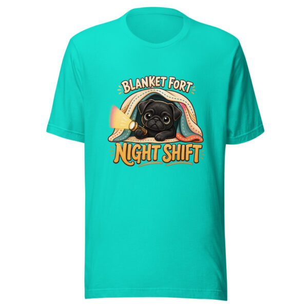 Blanket Fort Night Shift Cozy-dog-humor Graphic Tee mockup 2 Blanket Fort Night Shift Cozy-dog-humor Graphic Tee mockup 2