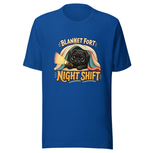 Blanket Fort Night Shift Cozy-dog-humor Graphic Tee mockup 3 Blanket Fort Night Shift Cozy-dog-humor Graphic Tee mockup 3