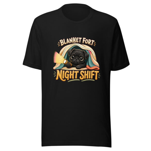 Blanket Fort Night Shift Cozy-dog-humor Graphic Tee mockup 4 Blanket Fort Night Shift Cozy-dog-humor Graphic Tee mockup 4