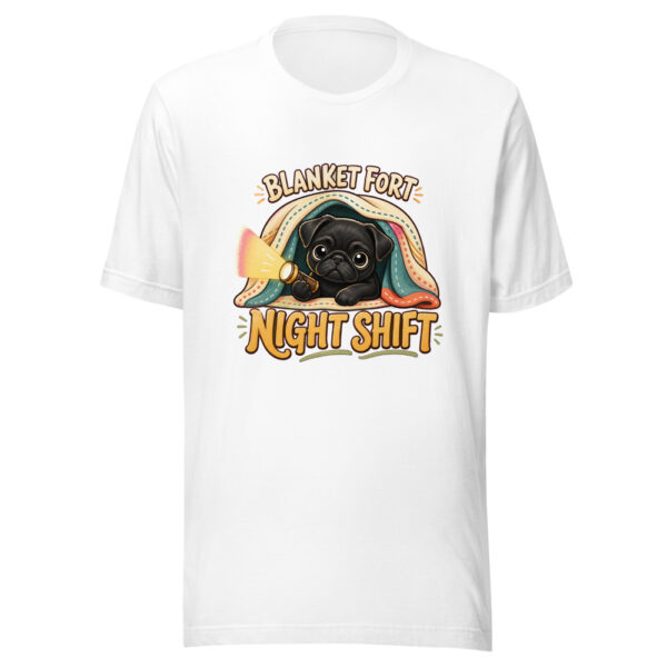 Blanket Fort Night Shift Cozy-dog-humor Graphic Tee mockup 5 Blanket Fort Night Shift Cozy-dog-humor Graphic Tee mockup 5