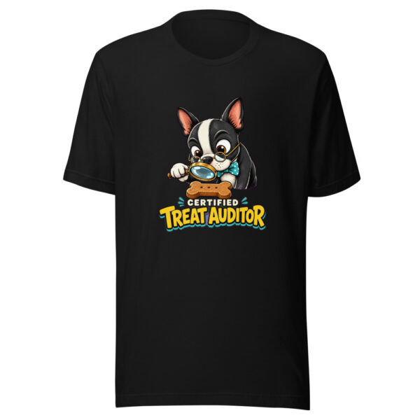 Certified Treat Auditor Dog-owner-humor Graphic Tee mockup 4